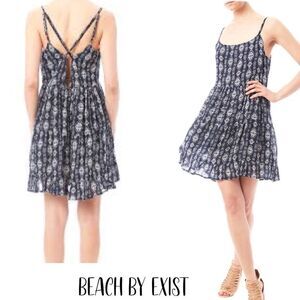 NWT Beach by Exist Adjustable strap Aztec print tunic dress scoop neck